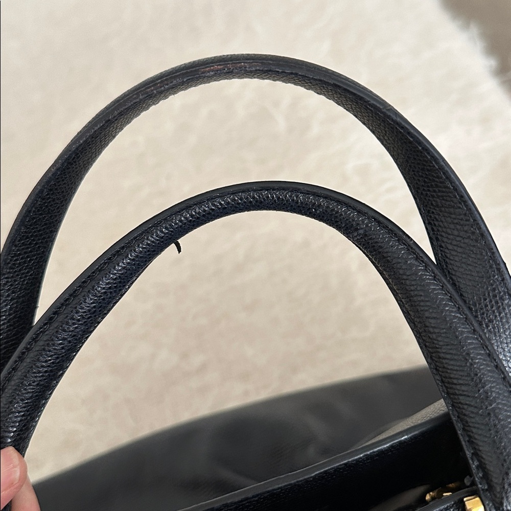 Valextra Black Leather Tote Bag Made in Italy | Structured Minimal Designer Bag - Picture 14 of 14
